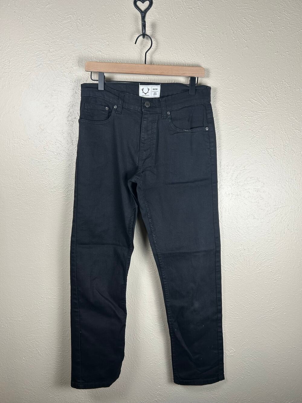 Luke & Dutch Black Jeans Mens Size 30x30 Classic Grunge Denim Straight Leg Pants